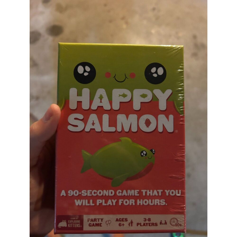 Happy Salmon Party Card Game by Exploding Kittens New Sealed Ages 6+